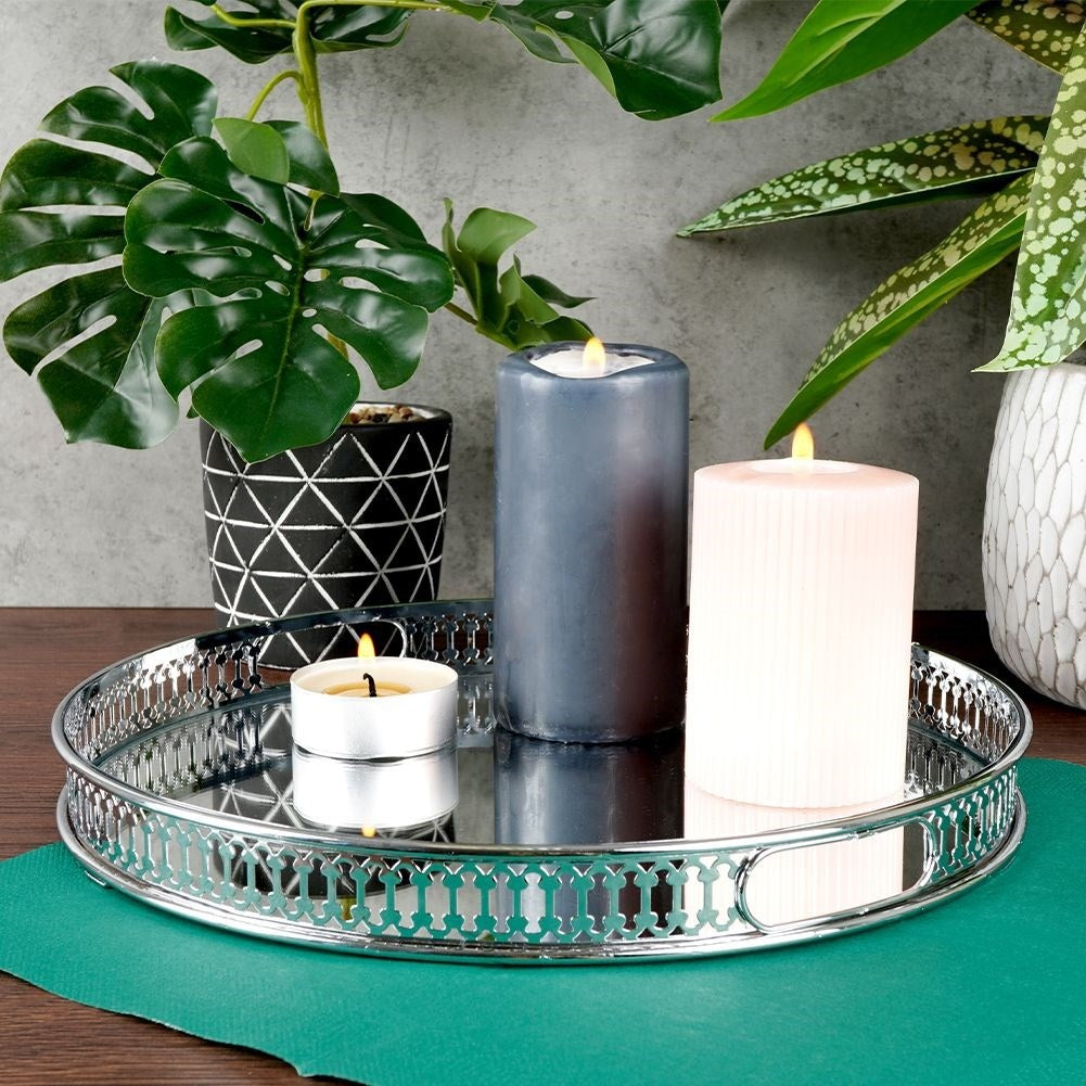 Round Mirror Tray for Light - 30 cm in Diameter