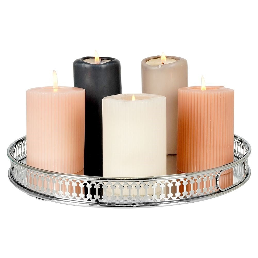 Round Mirror Tray for Light - 30 cm in Diameter