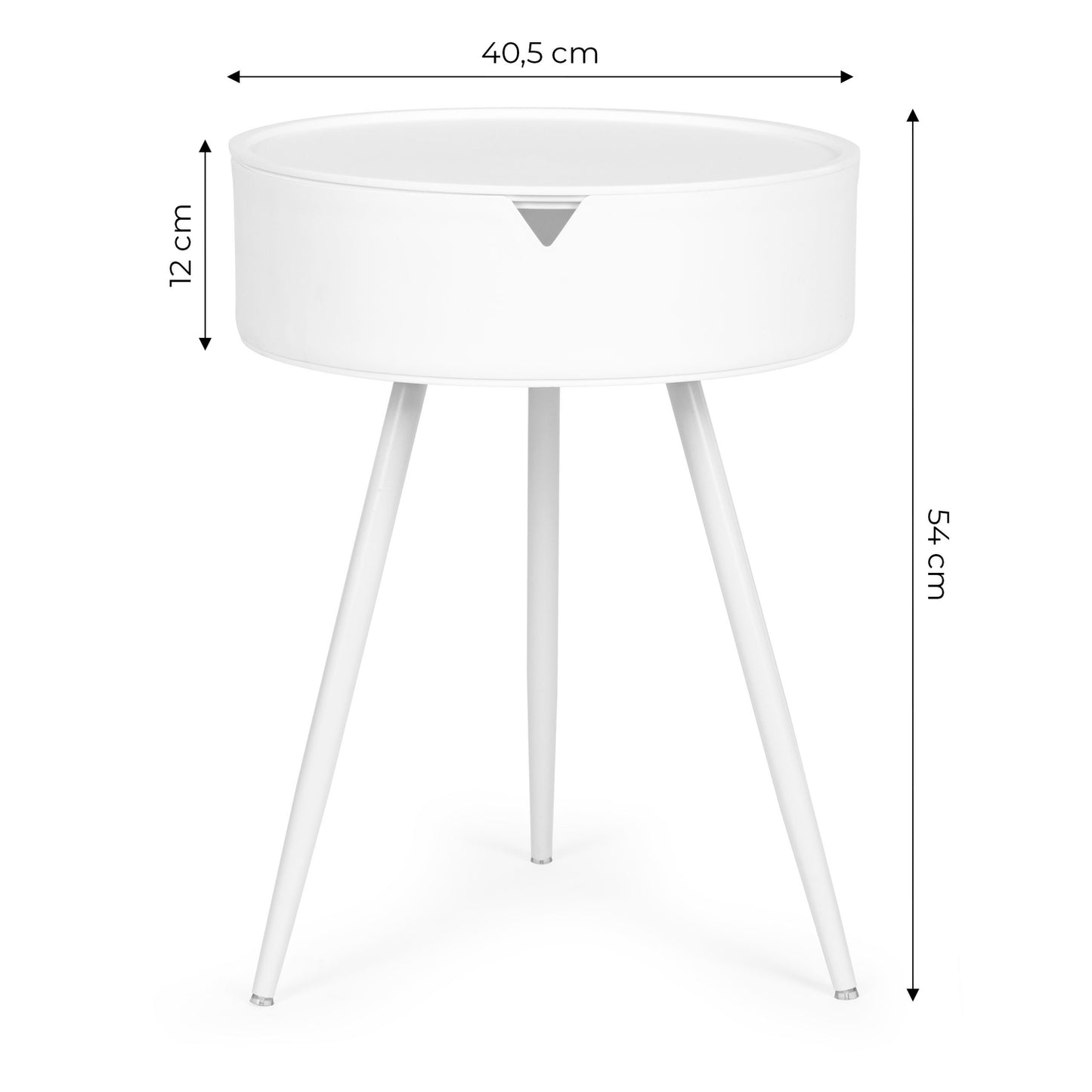 Round Nightstand with Removable Plastic Top - ModernHome
