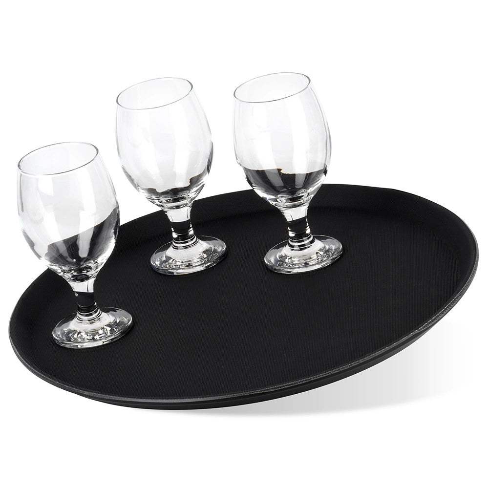 Round Non-Slip Waiter's Tray, Black, 40 cm