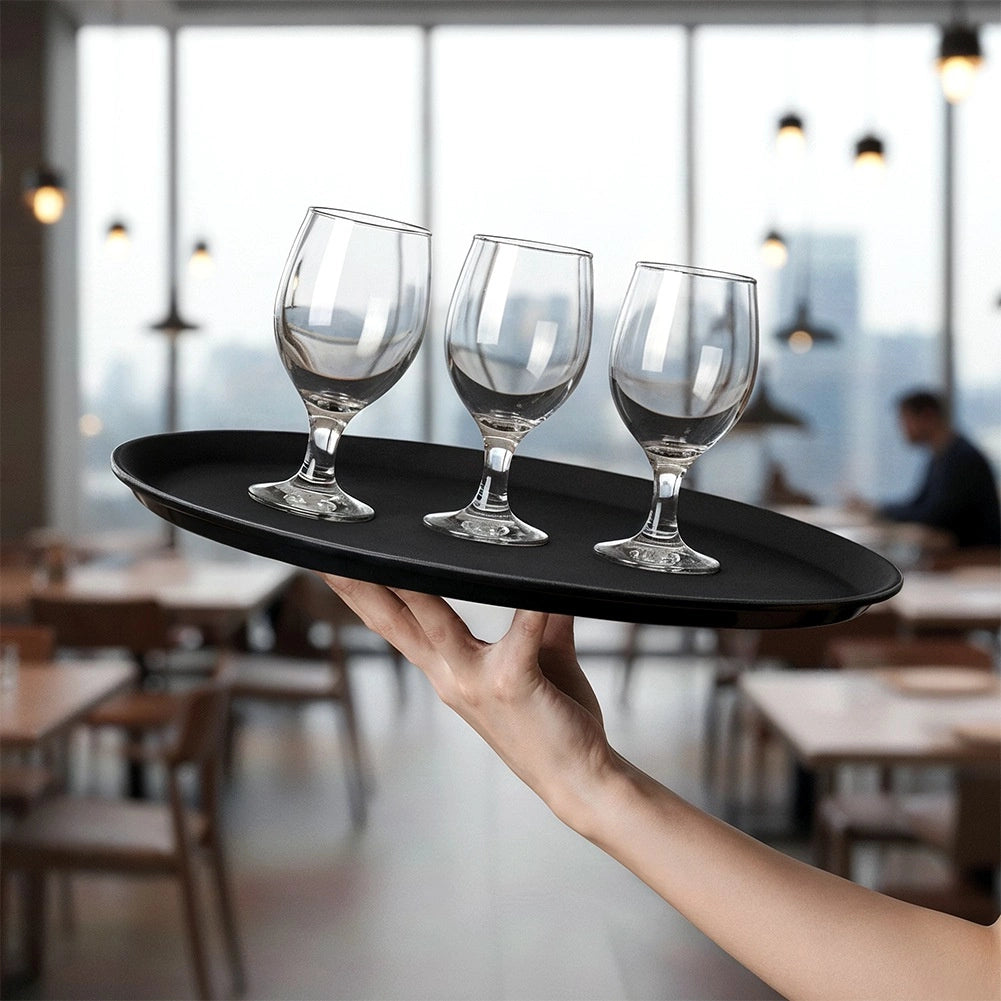 Round Non-Slip Waiter's Tray, Black, 40 cm