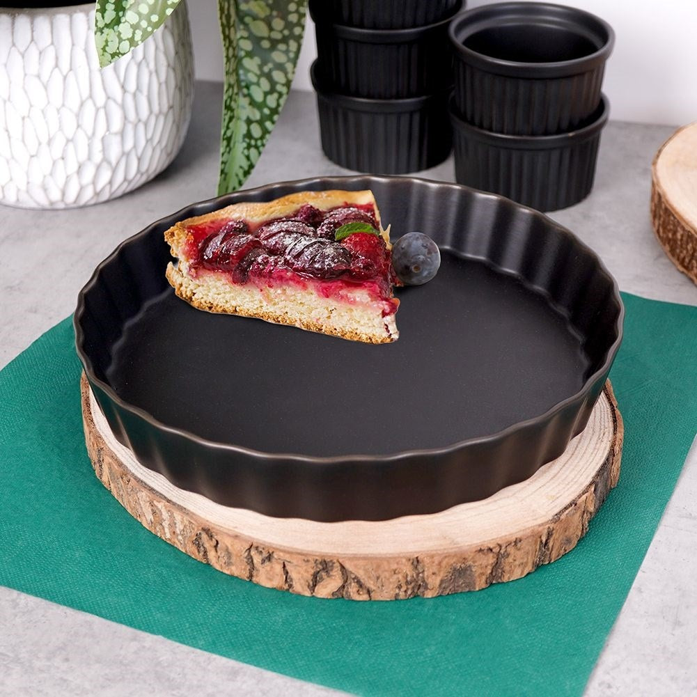 Round Porcelain Cake form 25 cm - Elegant Black