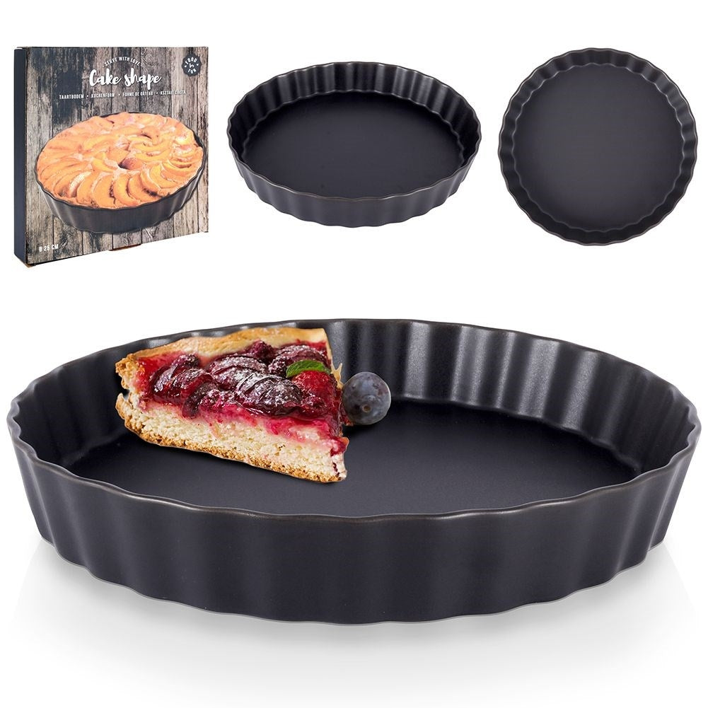 Round Porcelain Cake form 25 cm - Elegant Black