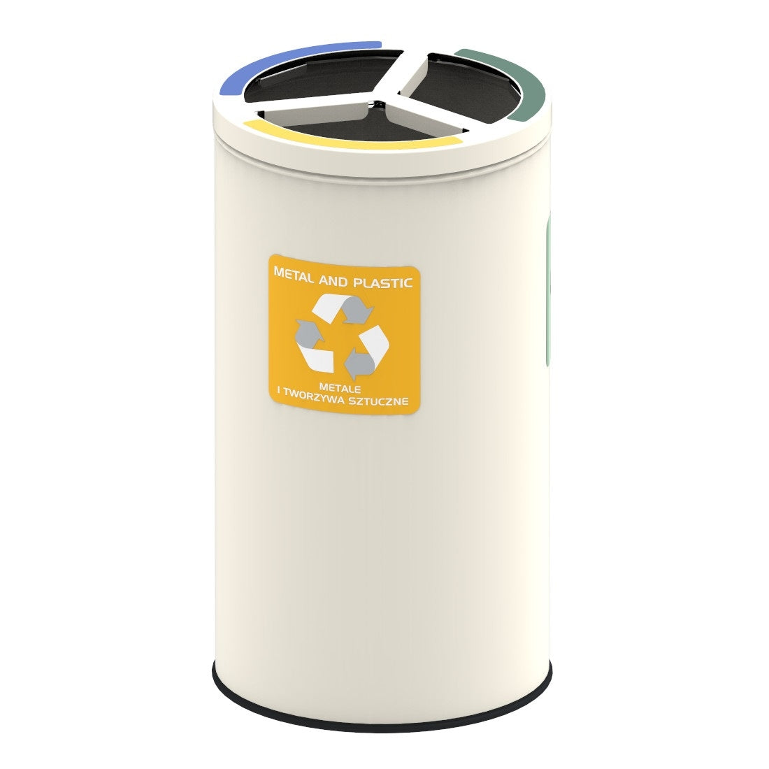 Round Recycling Bin 3x25L – Yellow, Blue, Green
