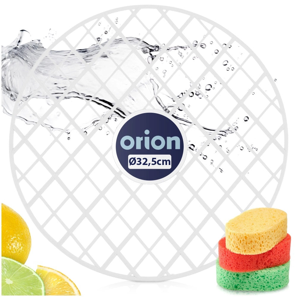 Round Sink Mat, White, 32.5 cm, Non-Slip, Durable