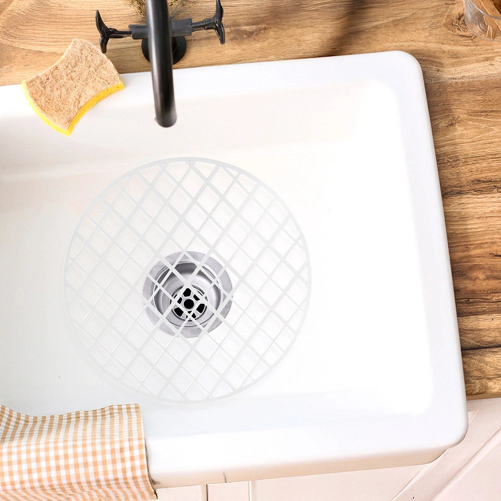 Round Sink Mat, White, 32.5 cm, Non-Slip, Durable