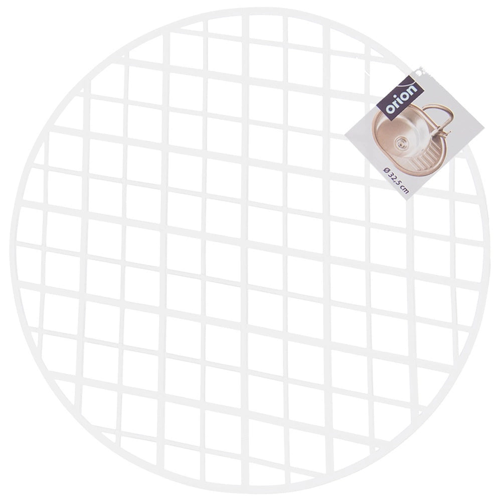 Round Sink Mat, White, 32.5 cm, Non-Slip, Durable