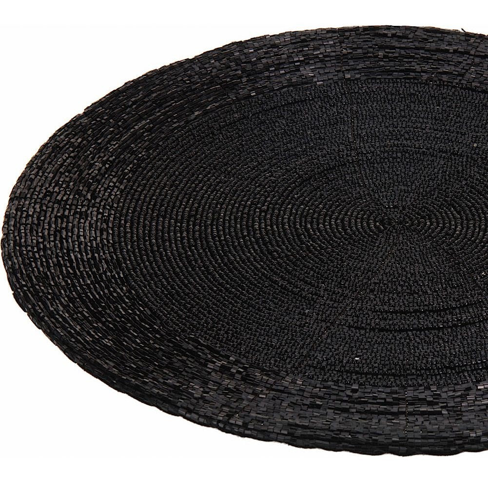 Round black pearl coaster 30 cm - protects and decorates the table
