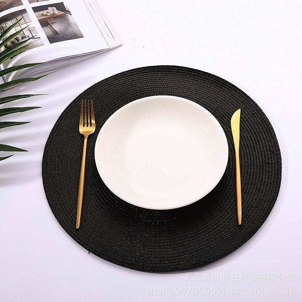 Round black pearl coaster 30 cm - protects and decorates the table