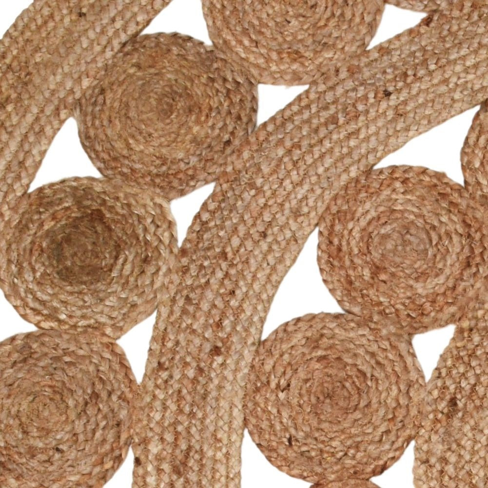 Round boho rug 150 cm, handwoven jute - inside/outside