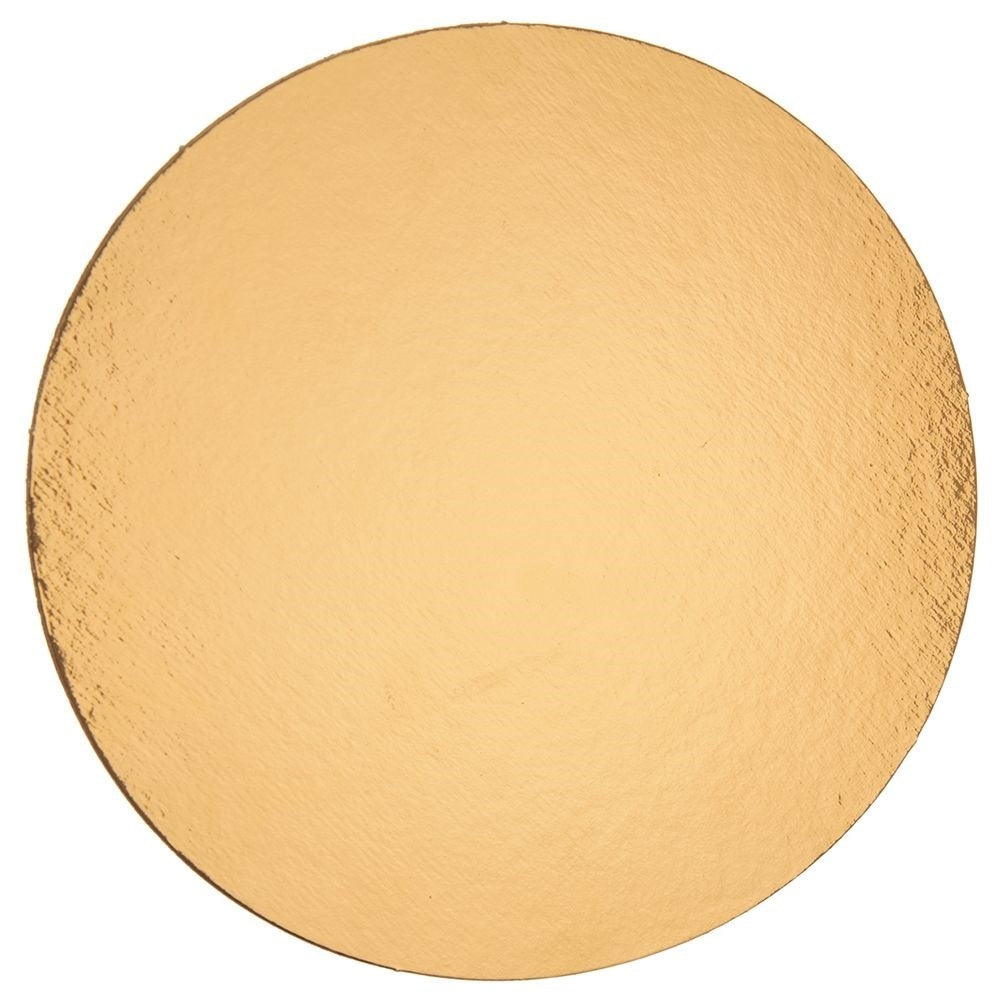 Round cake plate 30 cm, thick cardboard, golden foil