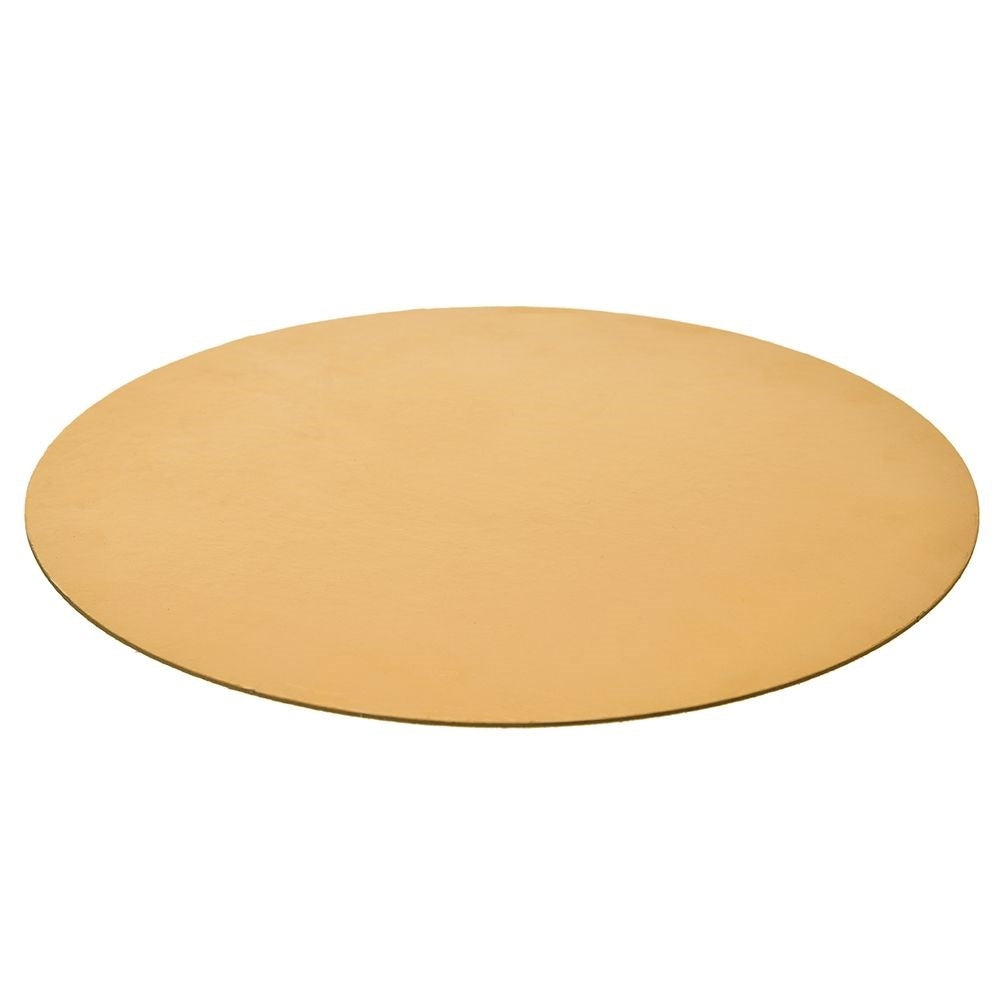 Round cake plate 30 cm, thick cardboard, golden foil