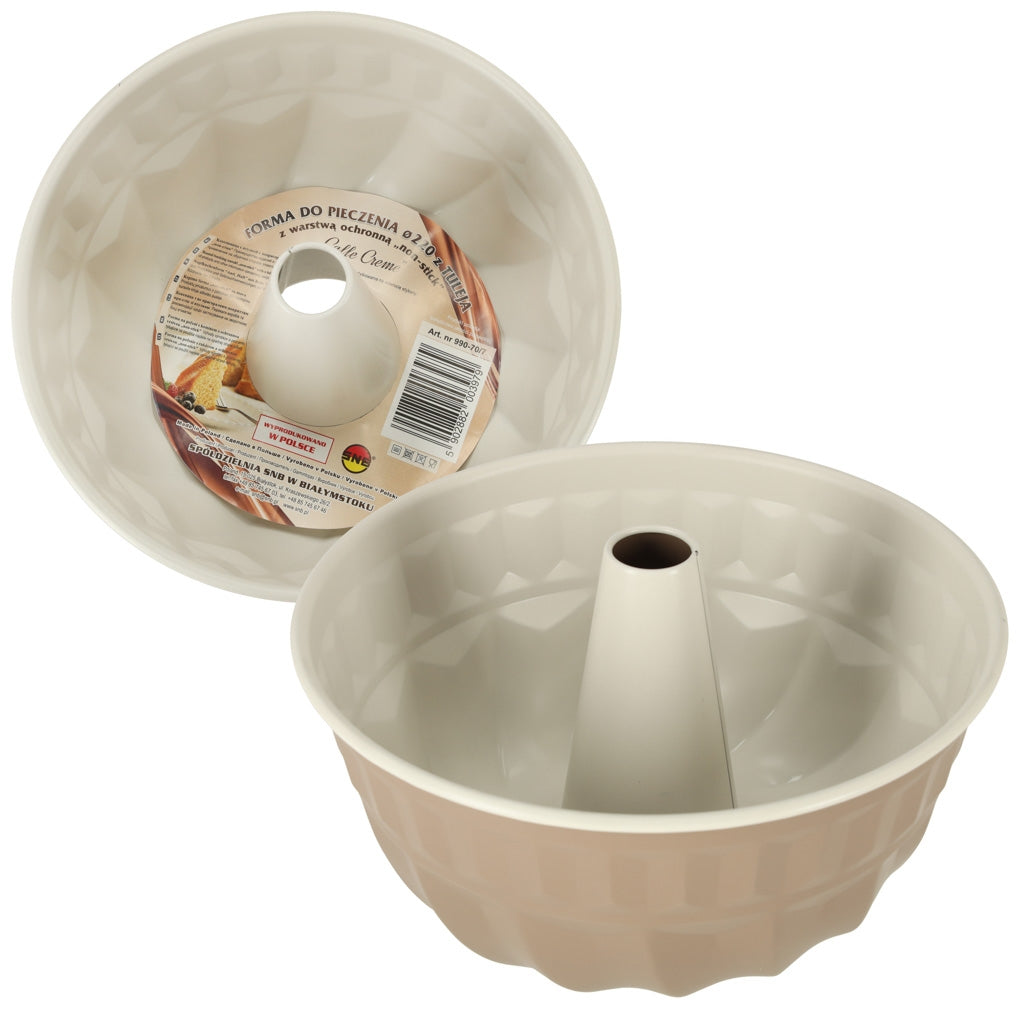 Round cake tin with sleeve for baking muffins 22cm brown