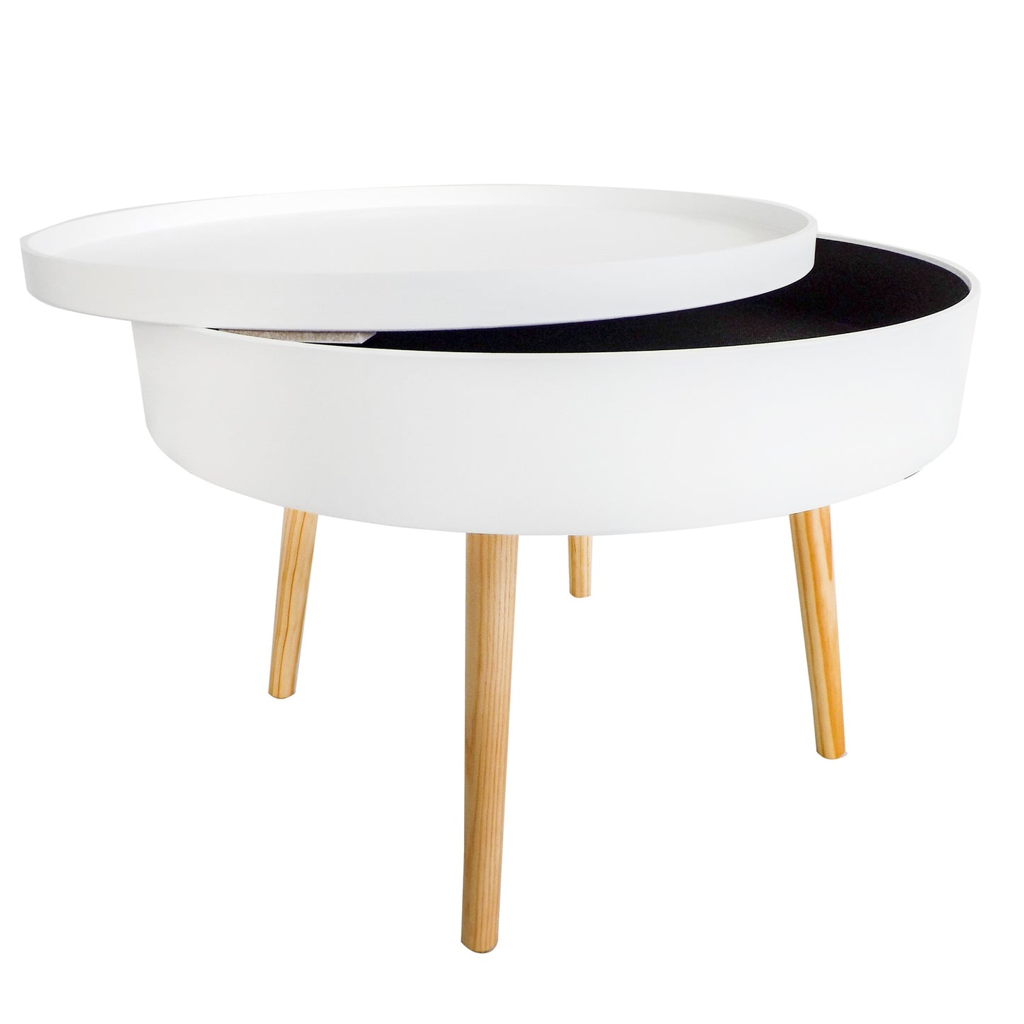 Round coffee table with storage, 60 cm