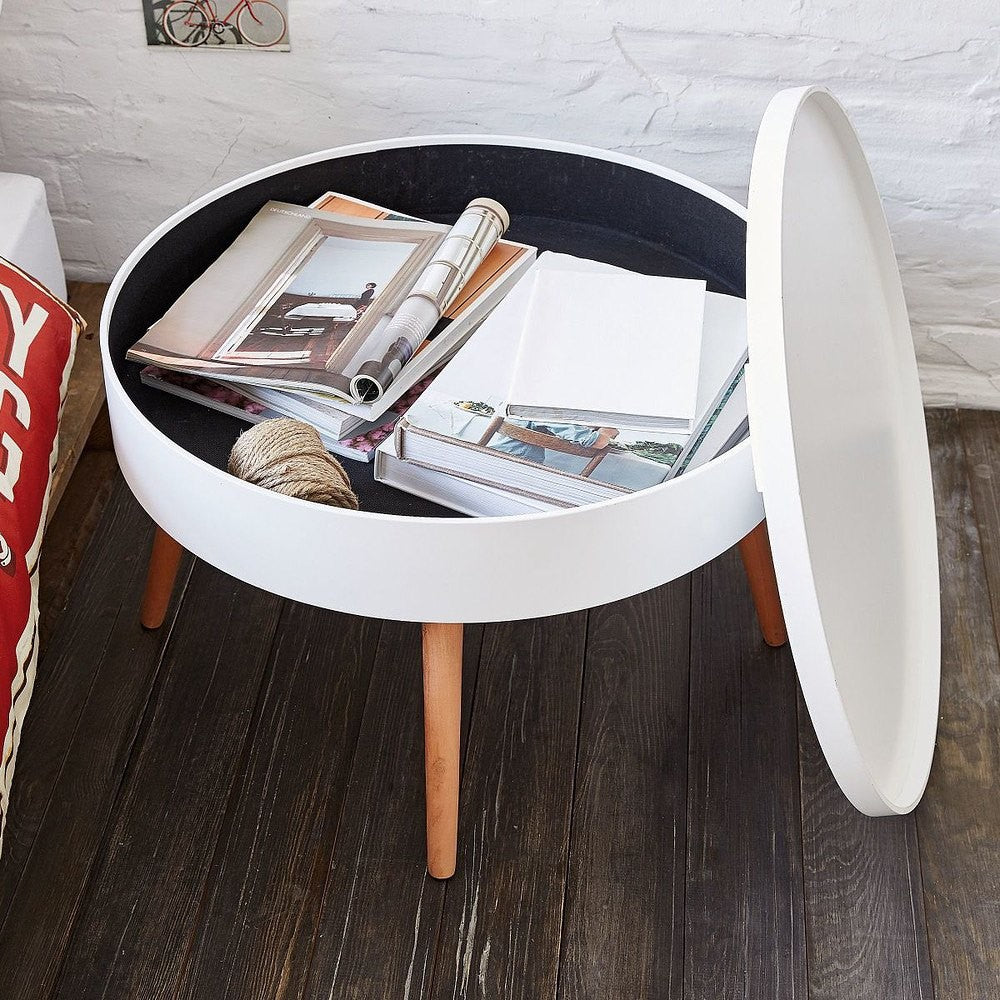 Round coffee table with storage, 60 cm