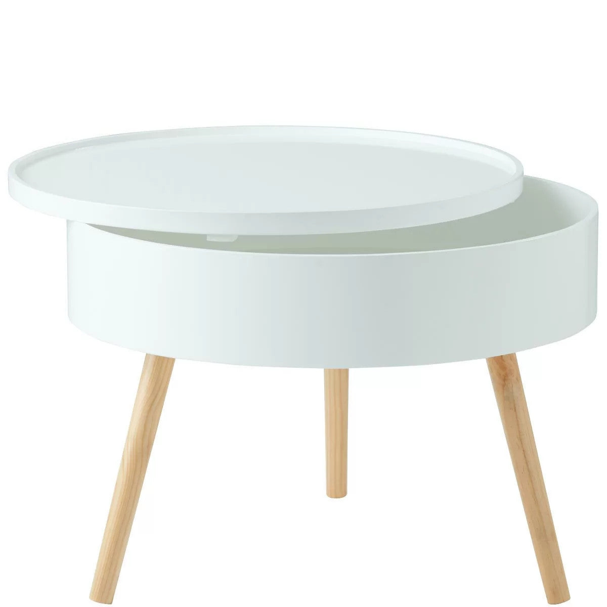 Round coffee table with storage, 60 cm