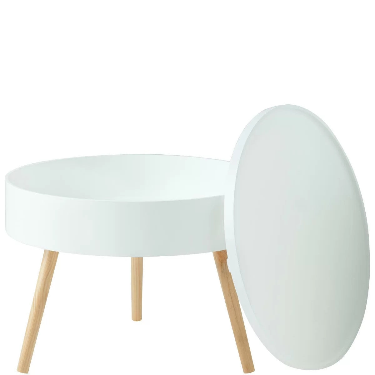 Round coffee table with storage, 60 cm