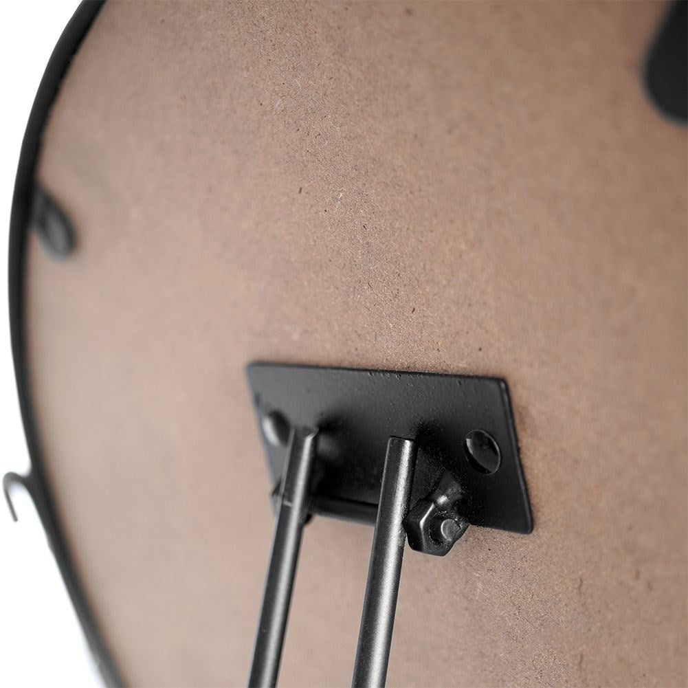 Round cosmetic mirror with stand in stylish black metal