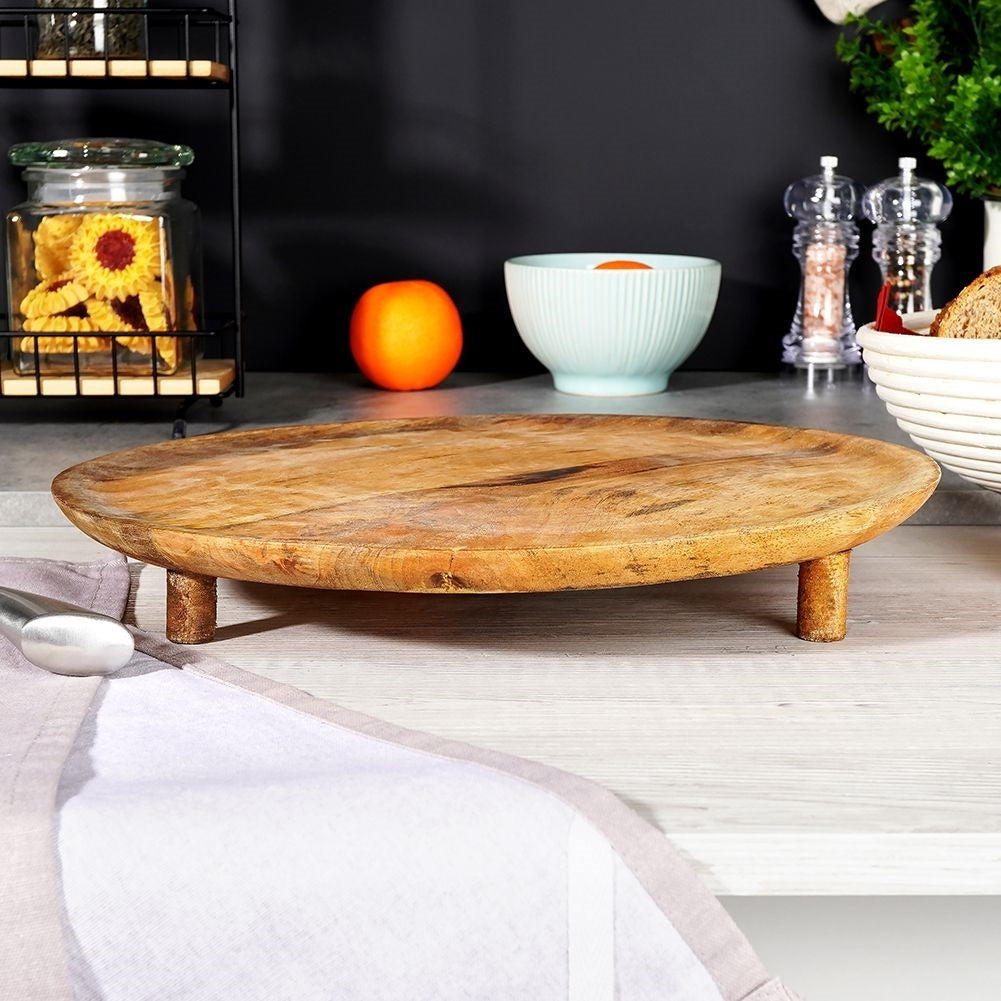 Round cutting board in mango wood | Perfect for serving