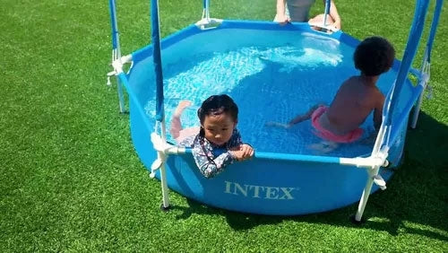 Round frame children's paddling pool with canopy 183x38 cm INTEX 28209