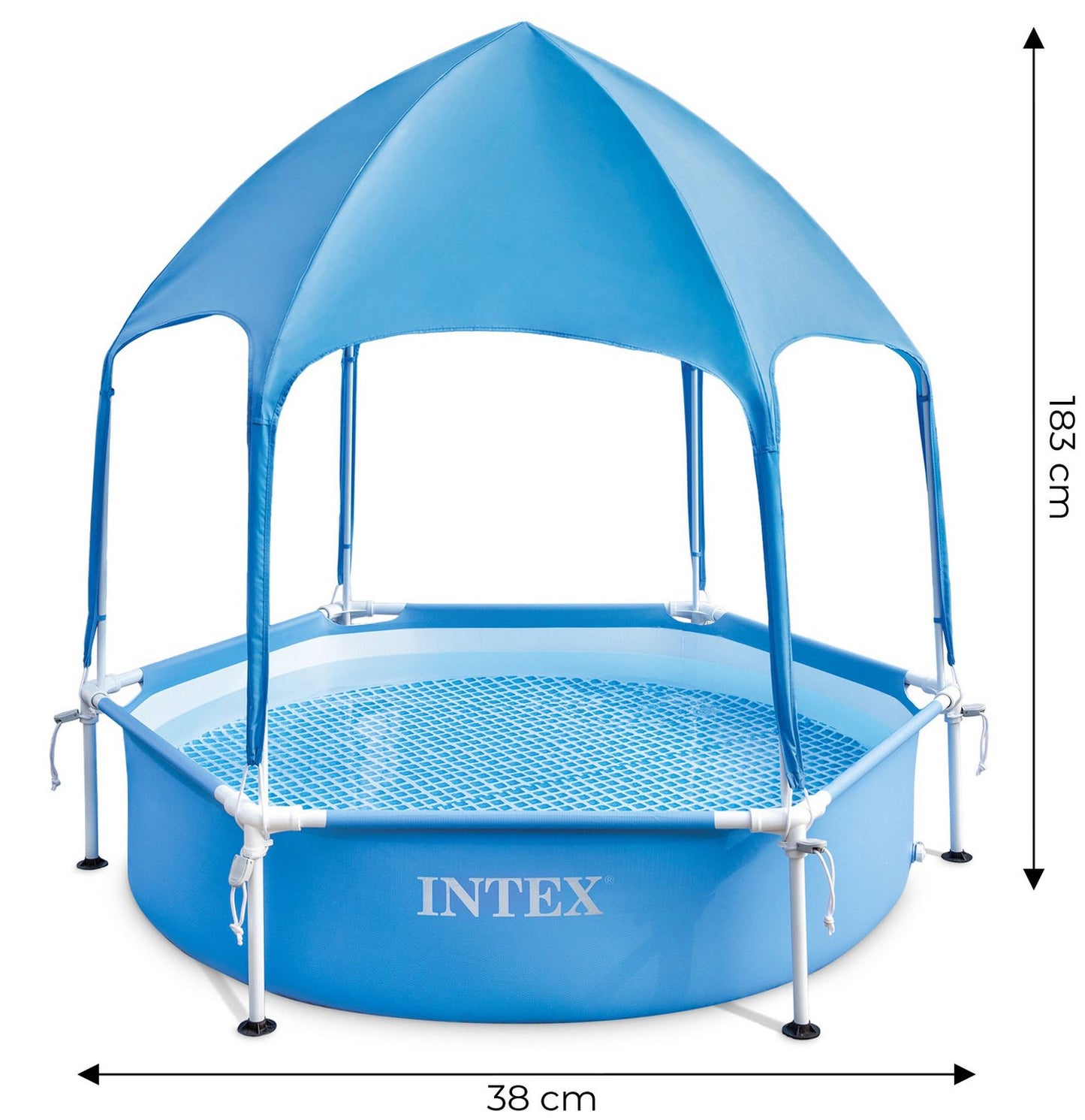 Round frame children's paddling pool with canopy 183x38 cm INTEX 28209