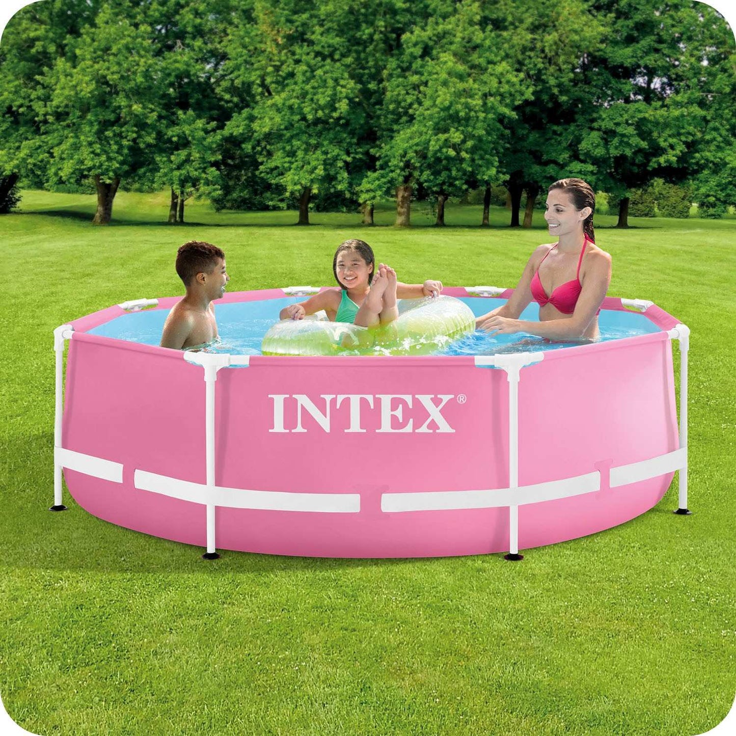 Round frame pool for children 244x76 cm pink INTEX 28290