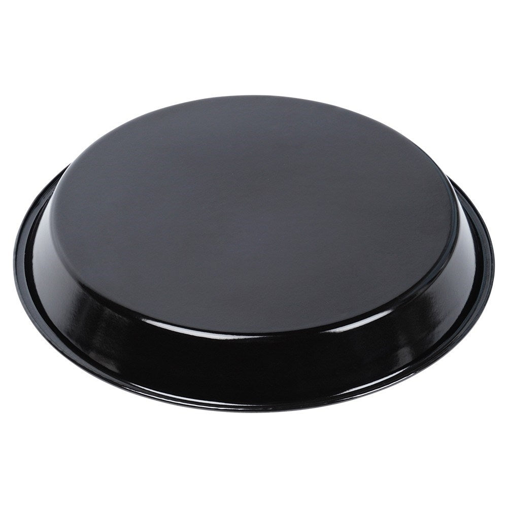 Round grill plate in carbon steel with non-stick coating
