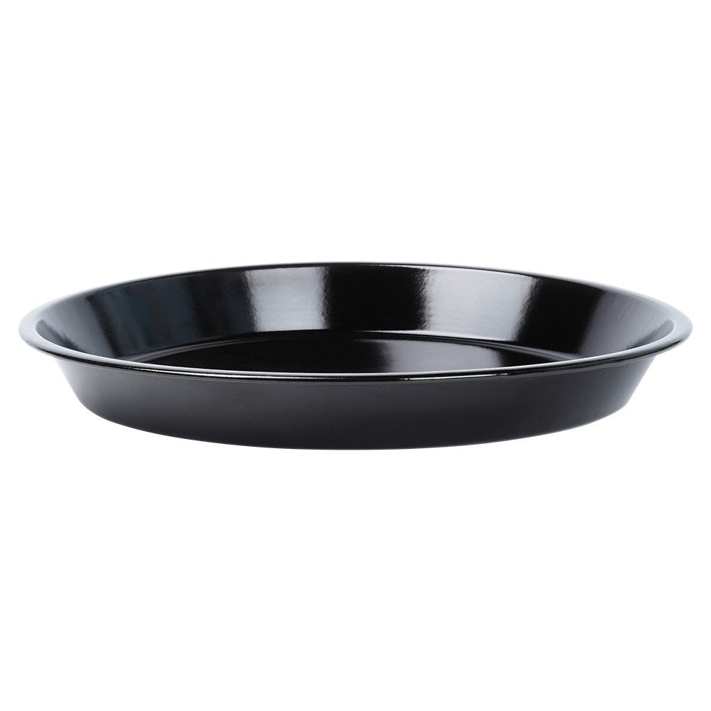 Round grill plate in carbon steel with non-stick coating