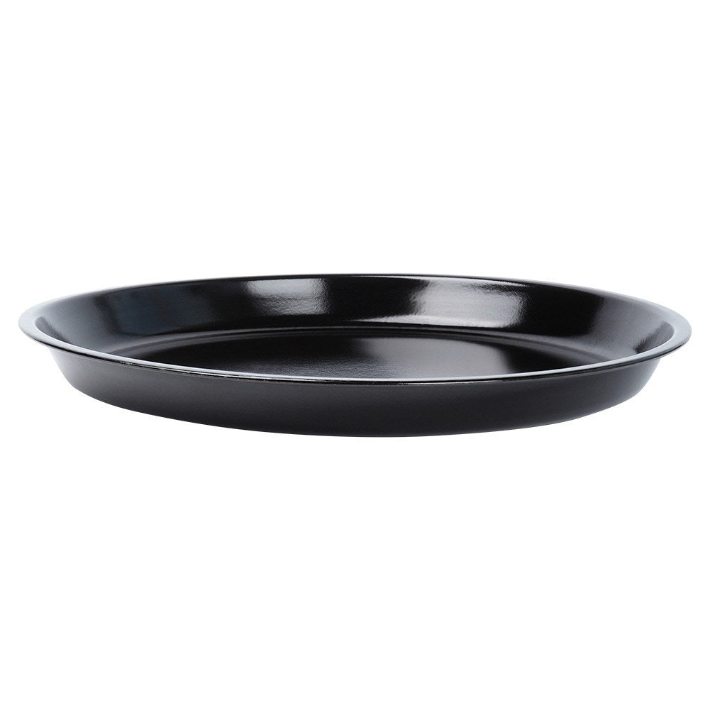 Round grill plate in steel with non-stick coating. Perfect for grilling, roasting meat and baking in the oven.round grill plate, non-stick grill plate, steel grill plate, grilling, meat baking, baking in the ovenRound steel grill plate with non-st