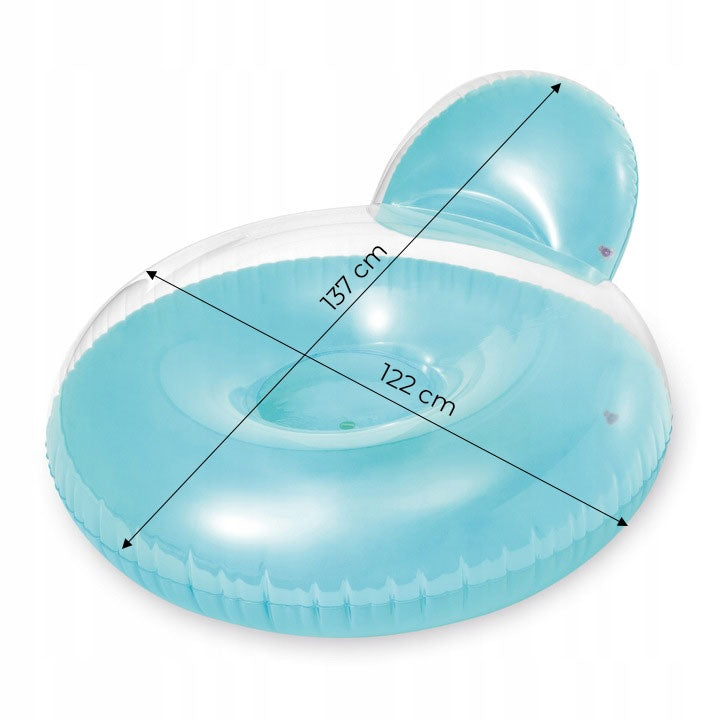 Round inflatable swimming lounger mattress, white Intex 58889