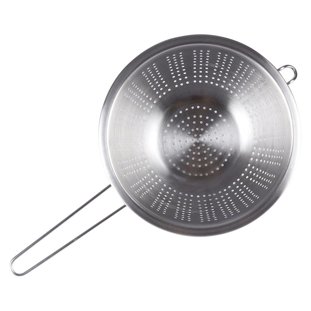 Round kitchen strainer 21 cm - Stainless steel, handle, versatile