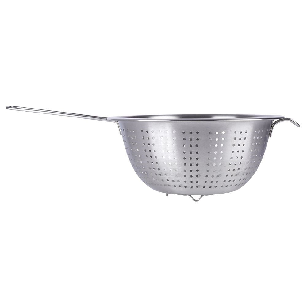 Round kitchen strainer 21 cm - Stainless steel, handle, versatile