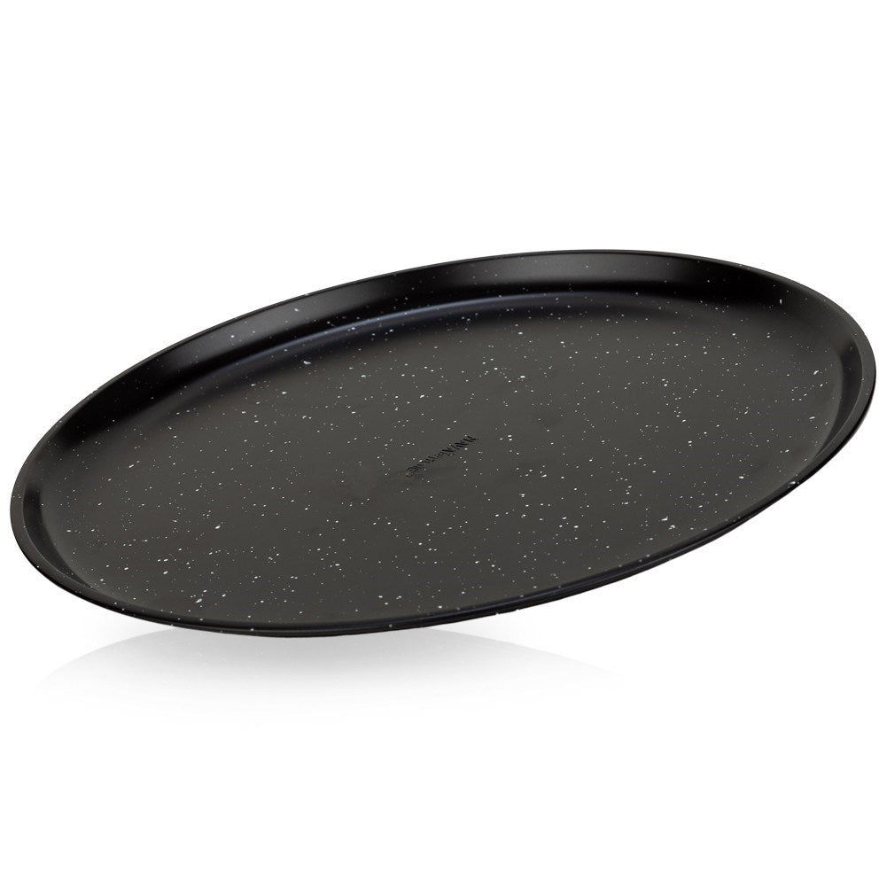 Round pizza plate with non-stick granite coating