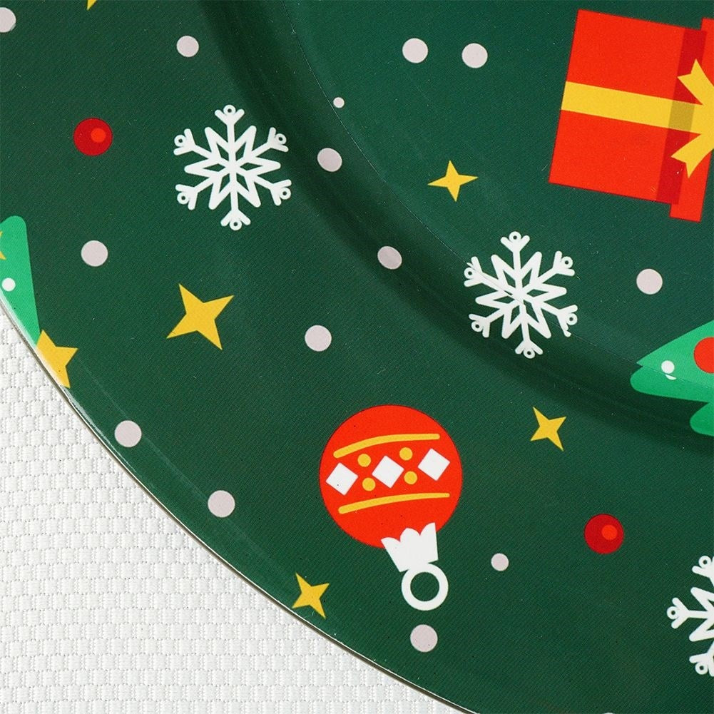 Round placemat 33 cm - Green with Christmas motif