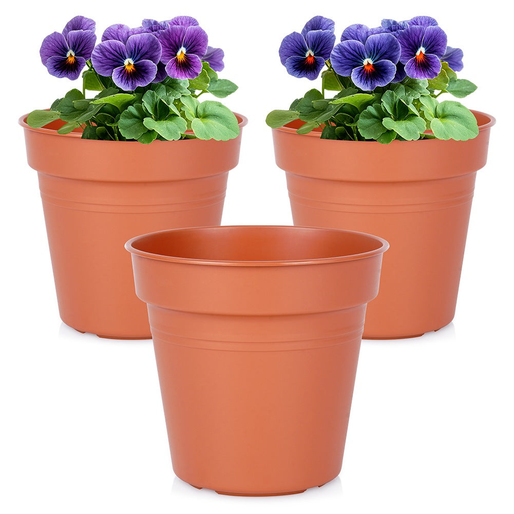 Round plastic garden pot 13 cm 3 pcs.