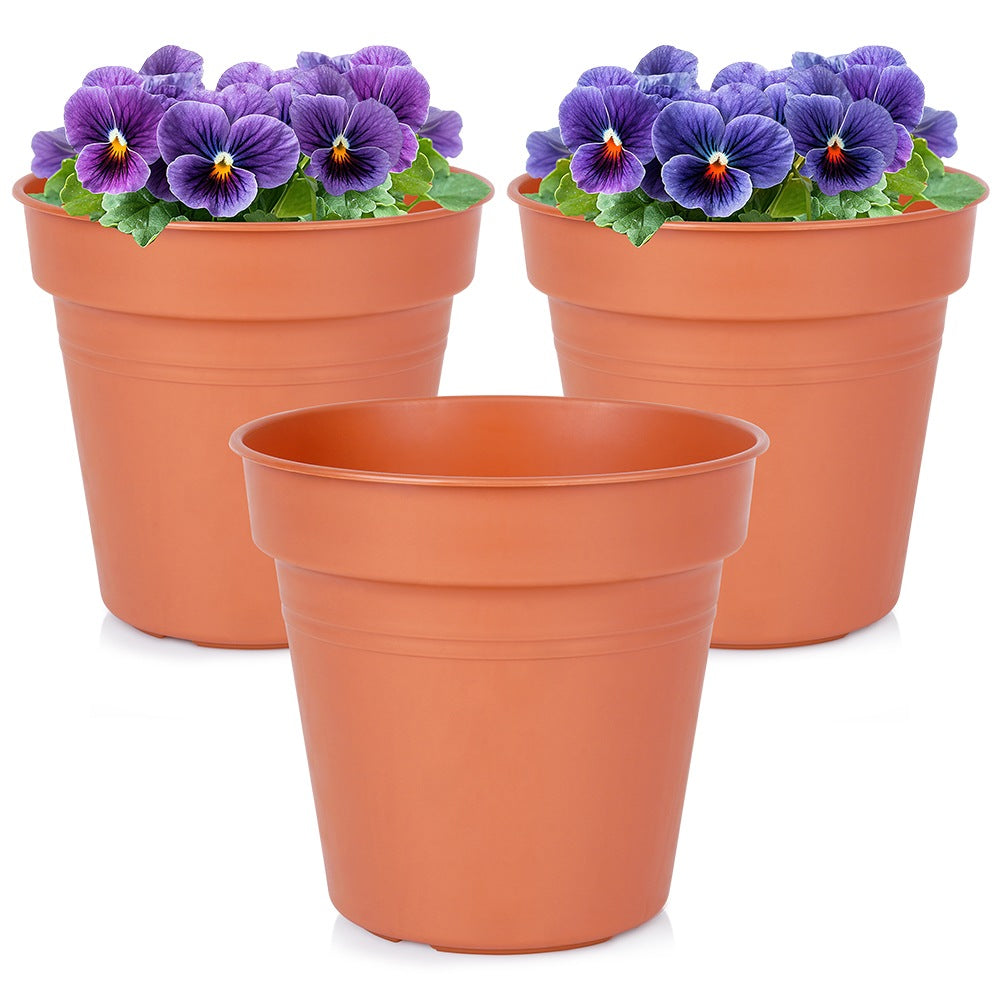 Round plastic garden pot 15 cm 3 pcs.