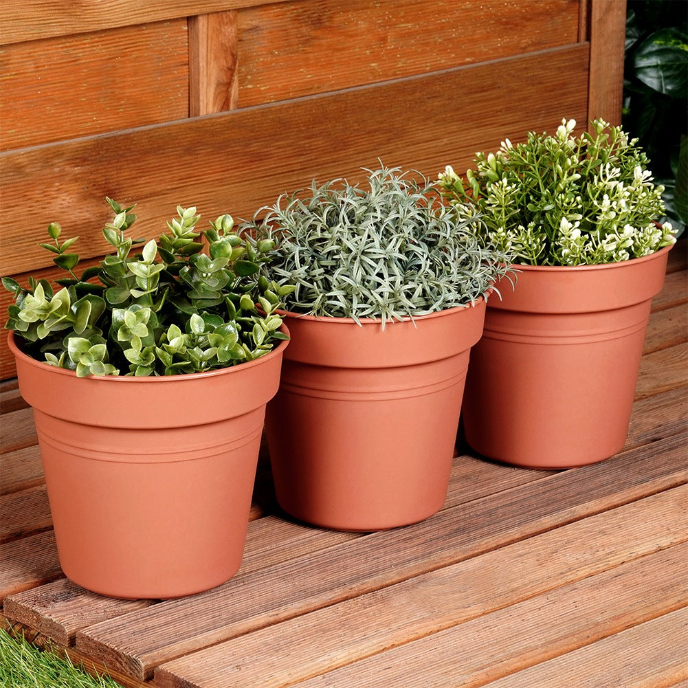 Round plastic garden pot 17 cm 3 pcs.