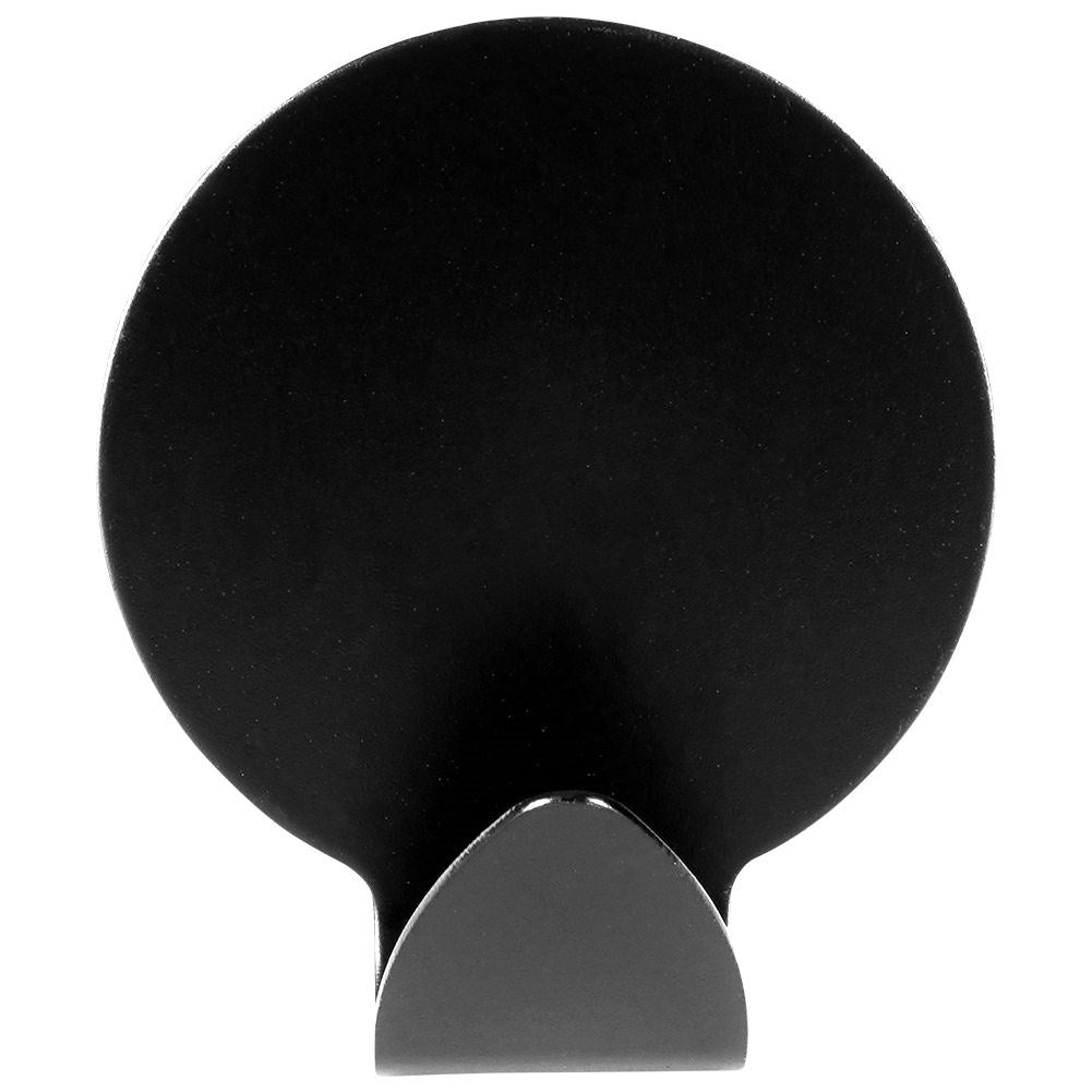 Round self-adhesive hooks in black matt stainless steel