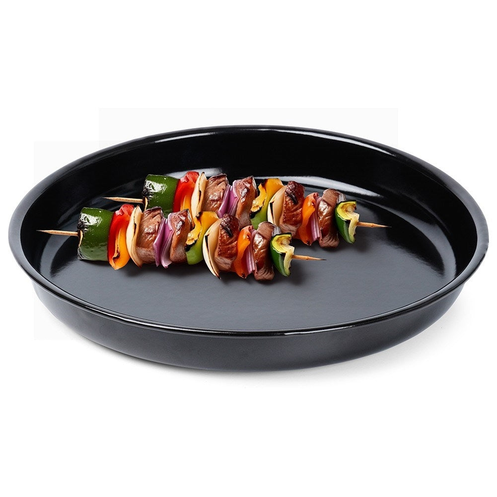 Round steel grill plate with non-stick for grill and oven