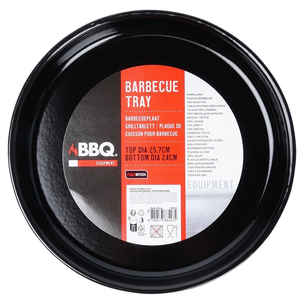Round steel grill plate with non-stick for grill and oven