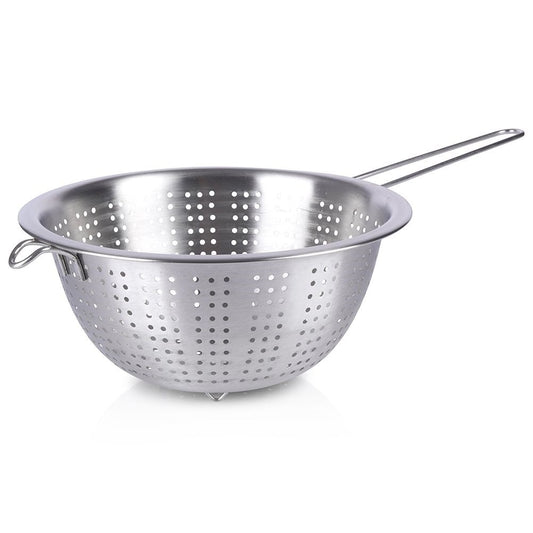 Round strainer with stainless steel handle, dishwasher safe