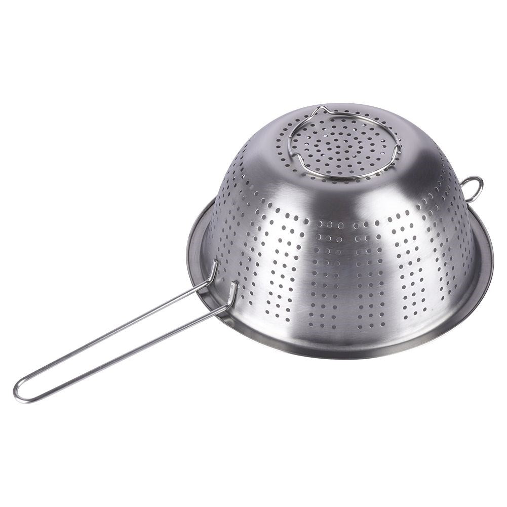 Round strainer with stainless steel handle, dishwasher safe