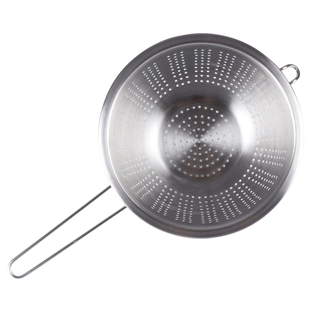 Round strainer with stainless steel handle, dishwasher safe