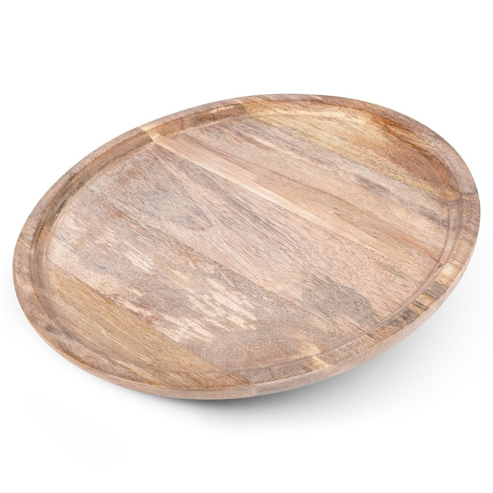Round tray made of durable exotic mango wood