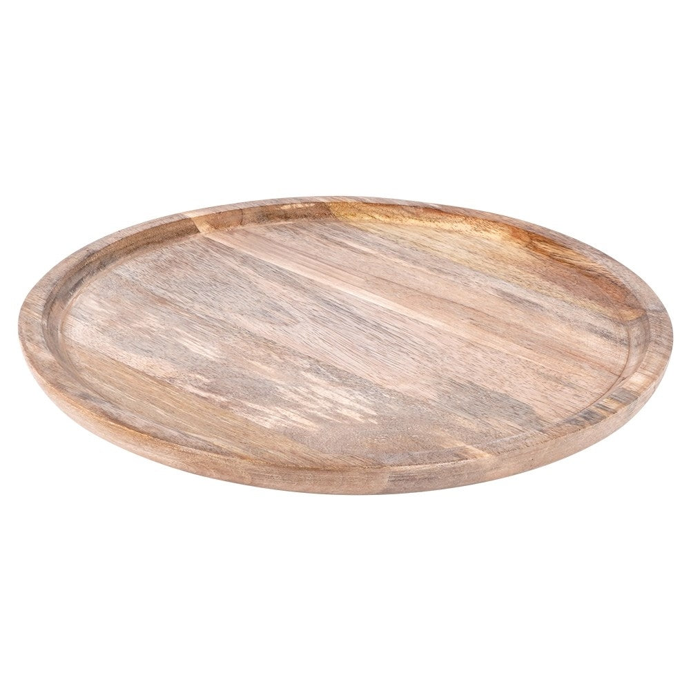 Round tray made of durable exotic mango wood
