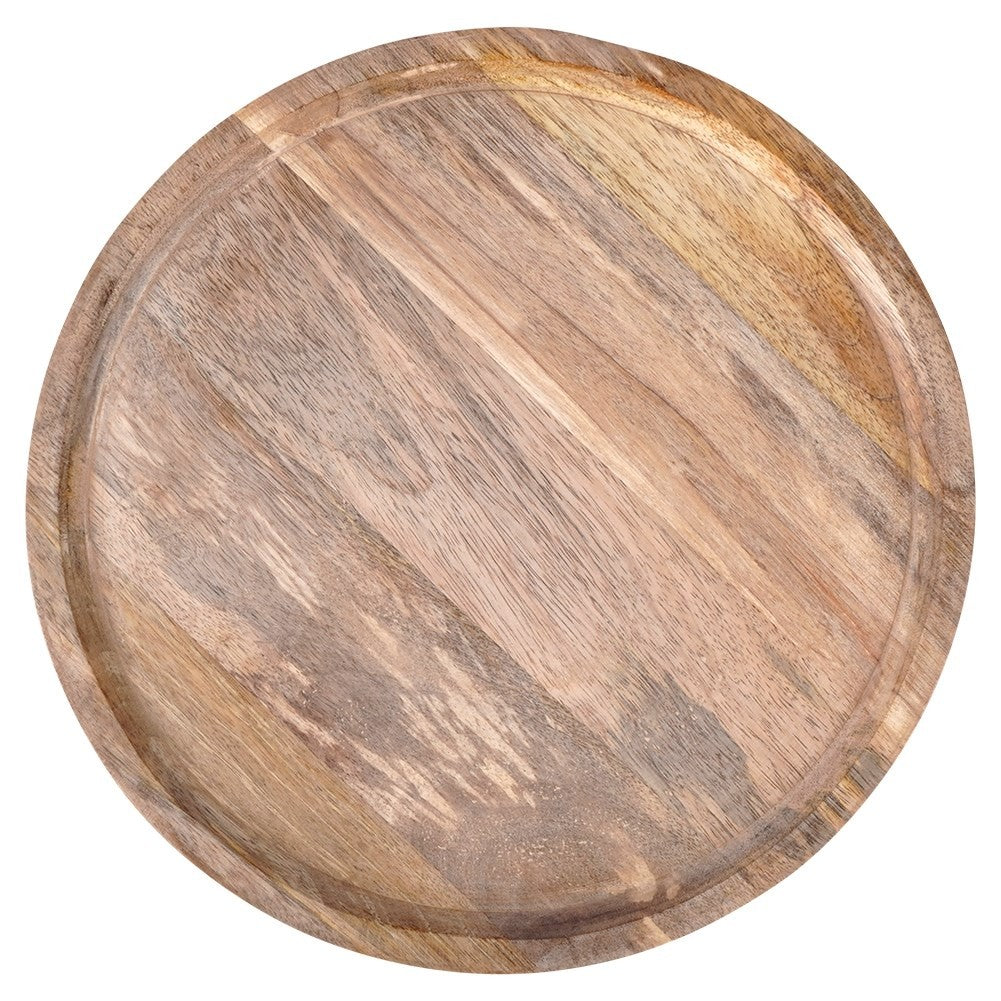 Round tray made of durable exotic mango wood