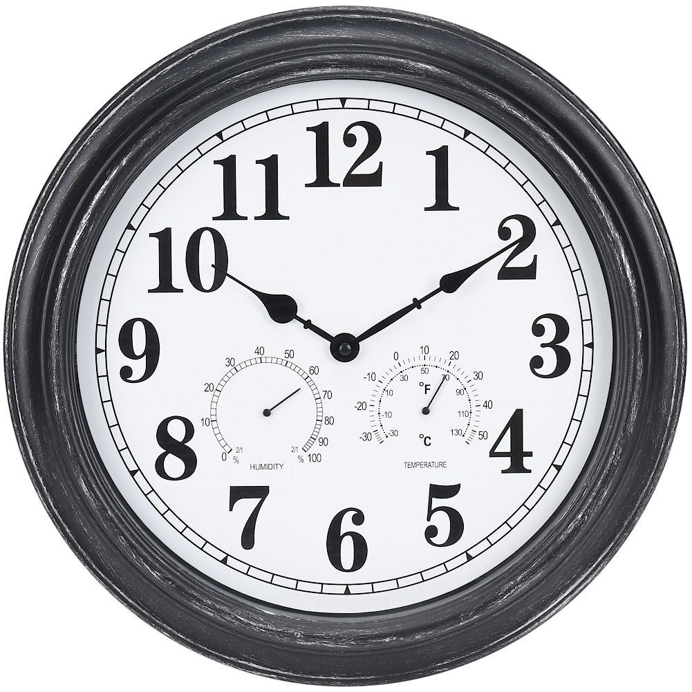 Round wall clock 40 cm with thermometer and hygrometer