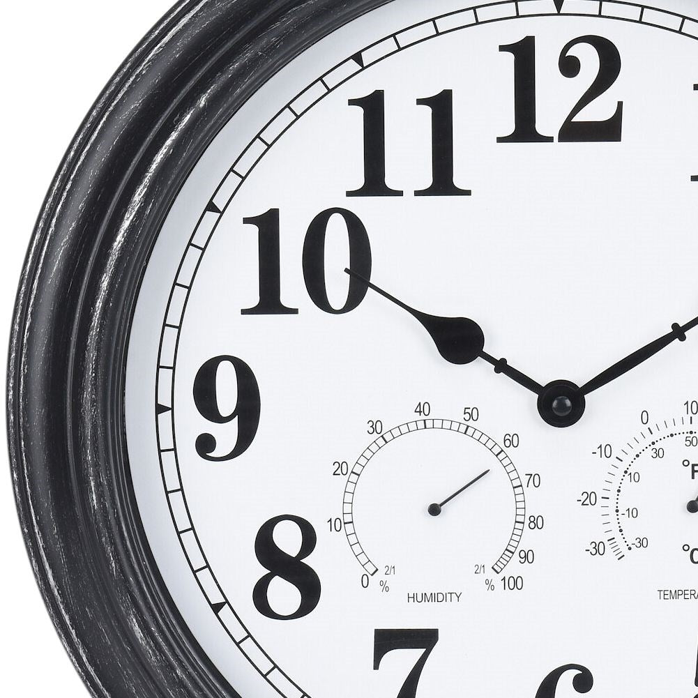 Round wall clock 40 cm with thermometer and hygrometer