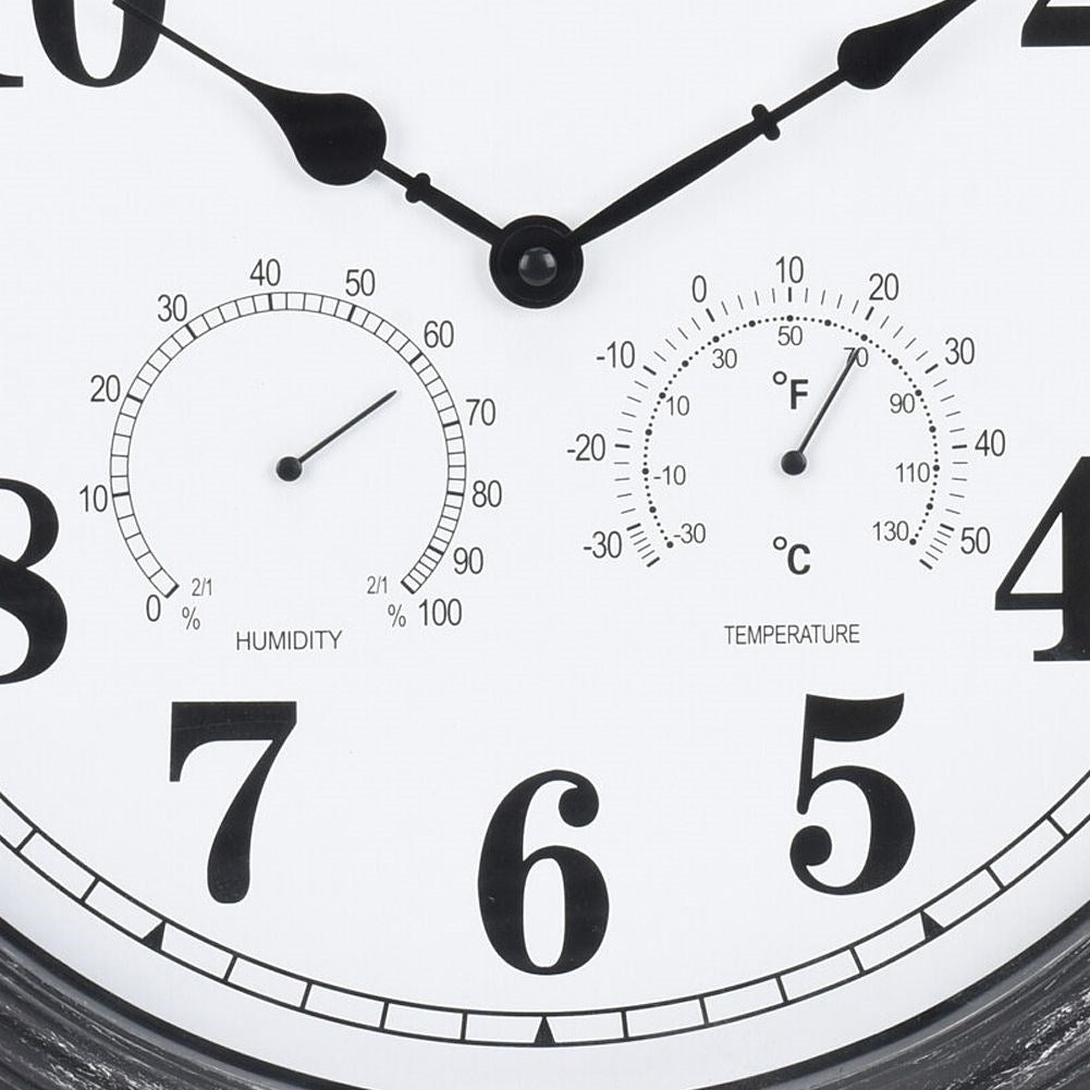 Round wall clock 40 cm with thermometer and hygrometer