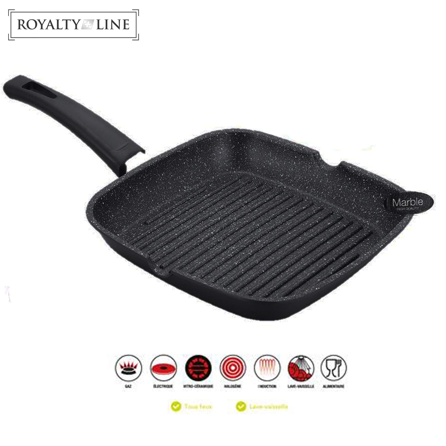 Royalty Line 28cmGrill Pan with Stone Coating